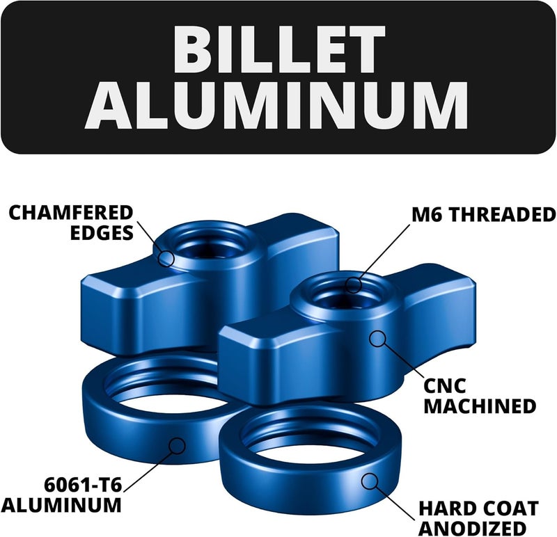 tackform DURALOCK Billet Aluminum Anodized Knob and Ring Accent Kit - ONLY Compatible DuraLock 20 Series Arms | 2 Knobs & 2 Rings Included | Blue - Image 4